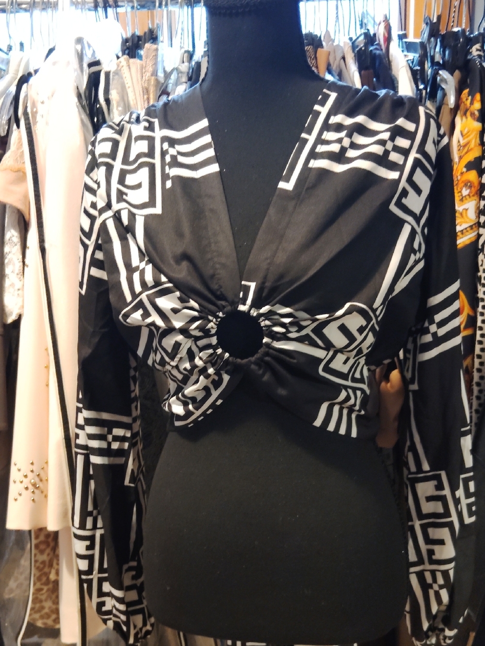 SHEIN Black Top with White Trim